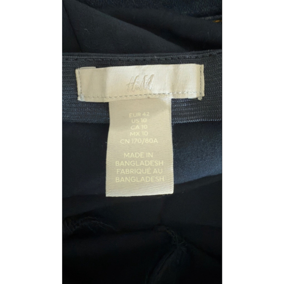 Women's H&M Navy Slim Slacks Trousers US 10 - Picture 4 of 8
